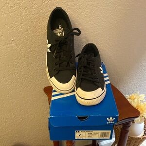 Adidas Black and White Trefoil Sneakers